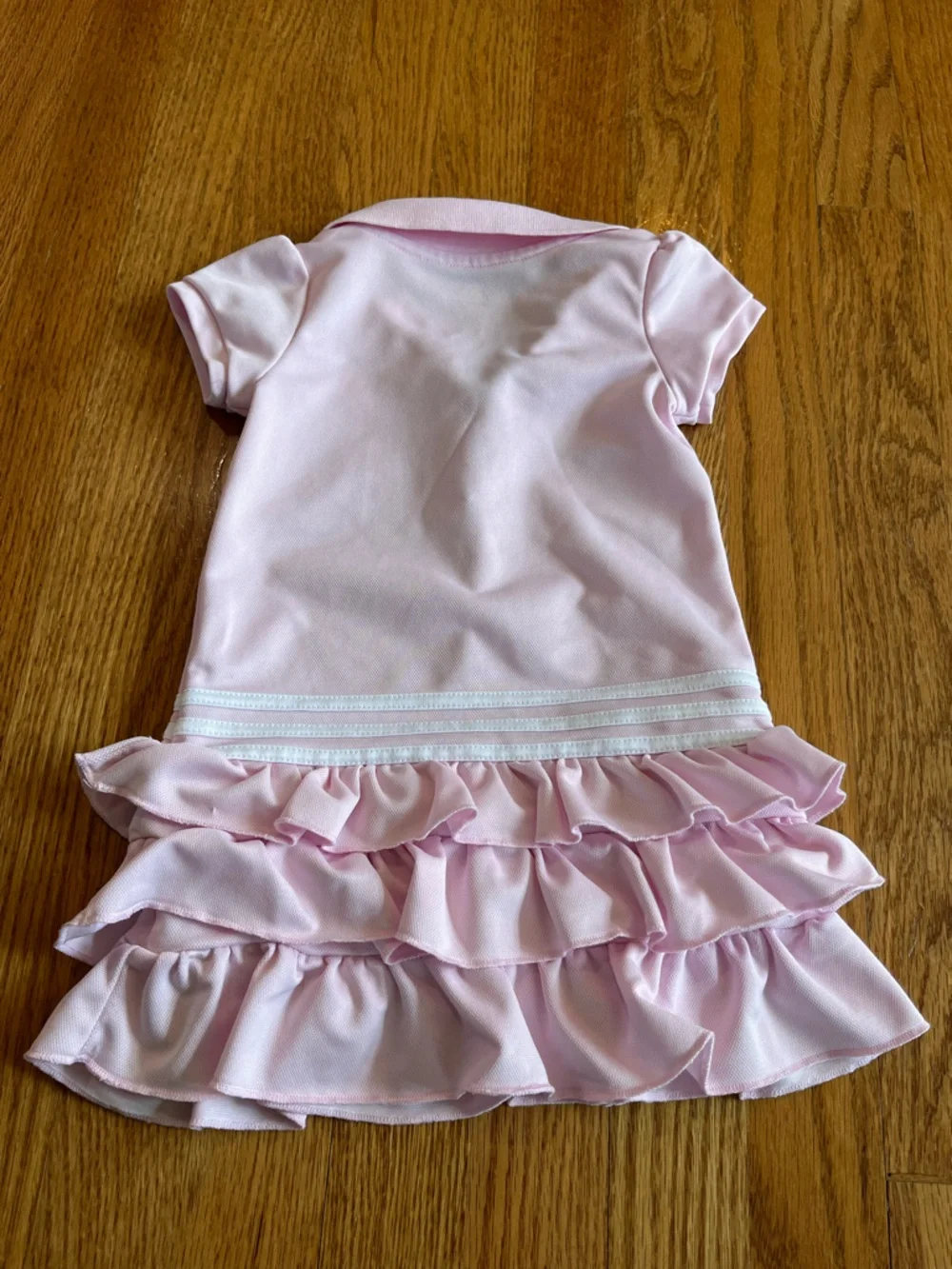 Adidas Short Sleeve Ruffle Polo Dress Pink Size 18 Months